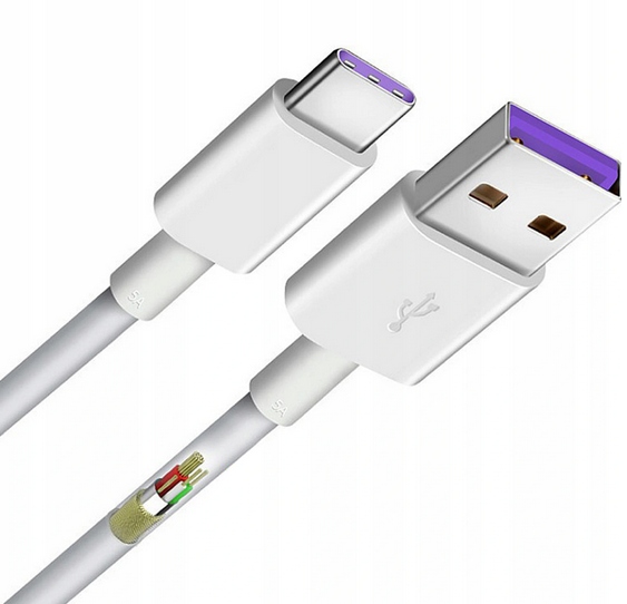ORYGINALNY kabel HUAWEI AP71 40W 5A USB C SZYBKIE ŁADOWANIE 5A