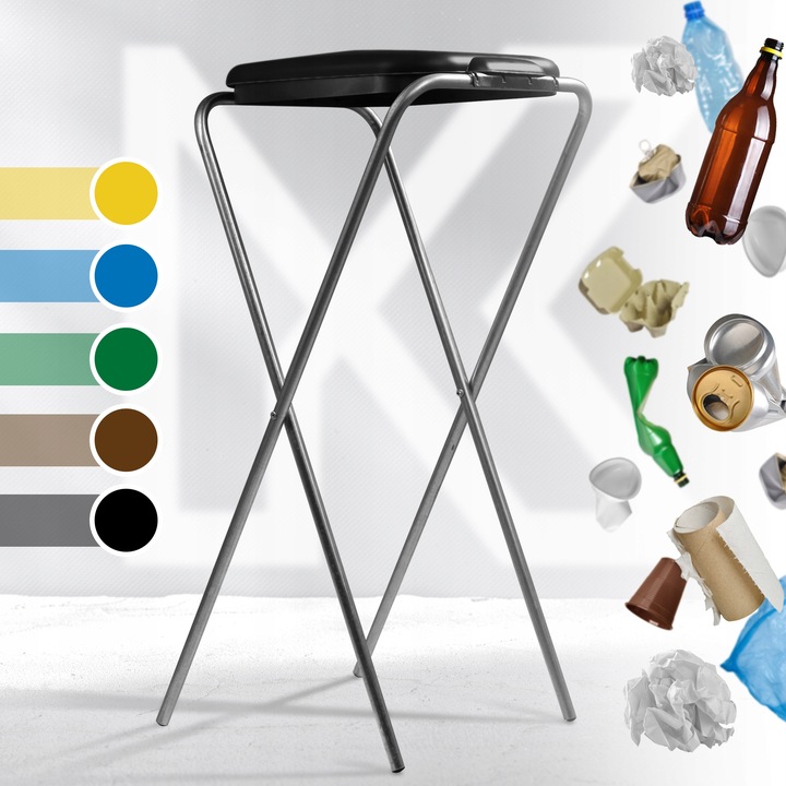 STOJAK KOSZ DO SEGREGACJI ŚMIECI 1 STANOWISKO WOREK 120L KOSZ NA ODPADY