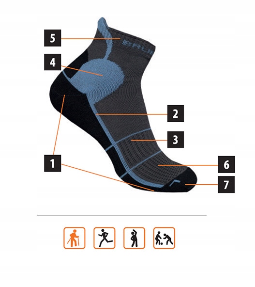 Skarpety męskie BRUBECK z jonami srebra TERMOAKTYWNE ODDYCHAJĄCE CZARNE