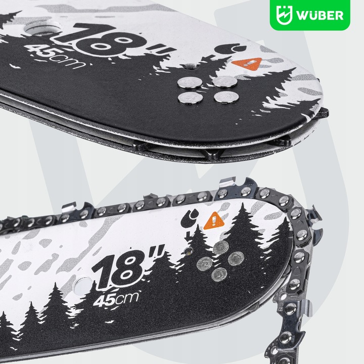 PROWADNICA DO PIŁY SPALINOWEJ PILARKI 18" 45CM + 2X ŁAŃCUCH 0.325"