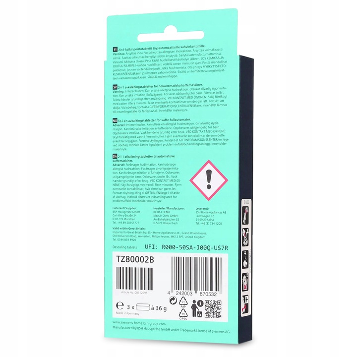 Tabletki odkamieniające SIEMENS TZ80002 2w1