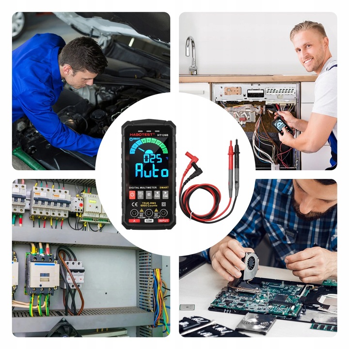 CYFROWY MULTIMETR UNIWERSALNY CZYTELNY EKRAN NCV RMS LIVE TEST LATARKA LED