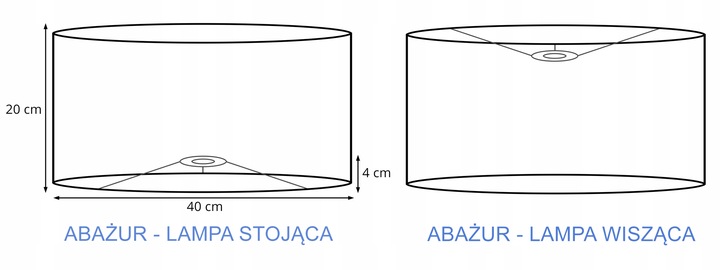 ABAŻUR DO LAMPY STOJĄCEJ WISZĄCEJ BIAŁY 40 CM