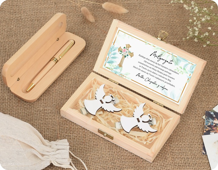 Pamiątka Pierwszej Komunii Świętej Prezent na Komunię Pudełko na pieniądze