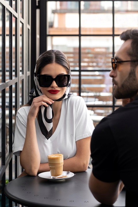 T-Shirt Damski Bawełna PREMIUM Luźna Koszulka Wygodna Dekolt V MORAJ L