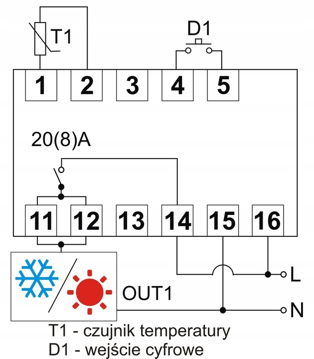 REGULATOR TEMPERATURY TERMOSTAT sterownik czujnik