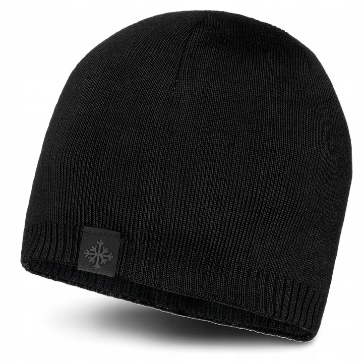 CZAPKA MĘSKA zimowa CIEPŁA DWUWARSTWOWA na POLARZE OCIEPLANA klasyk