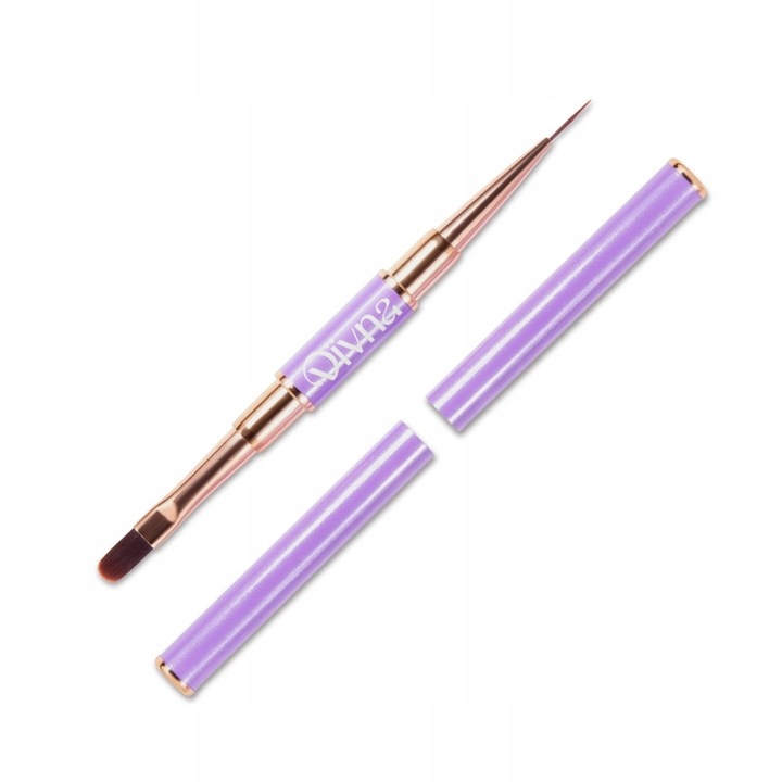 DIVNA Pędzel Płaski+Cienki 11 mm do zdobienia żel bazy french mani