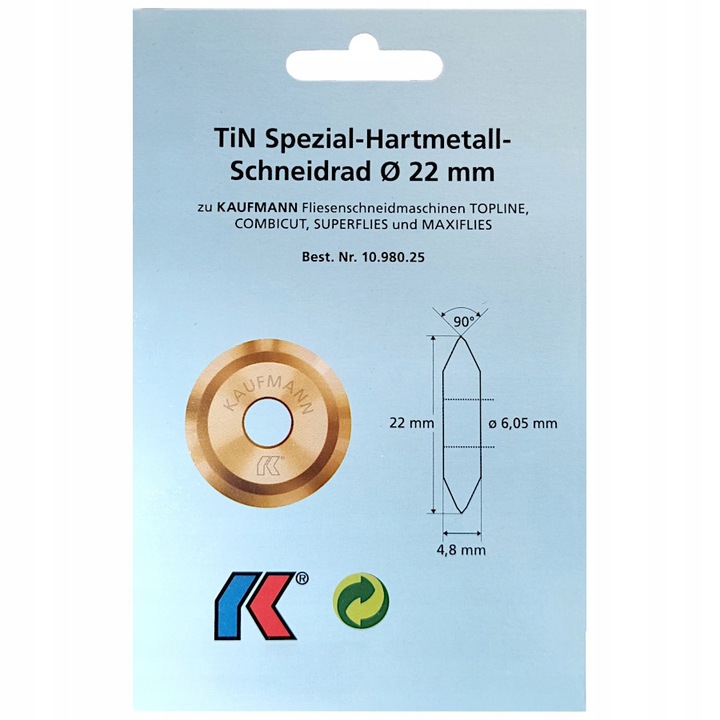 KAUFMANN KÓŁKO NÓŻ TNĄCY 22mm DO PRZECINAREK TYTAN