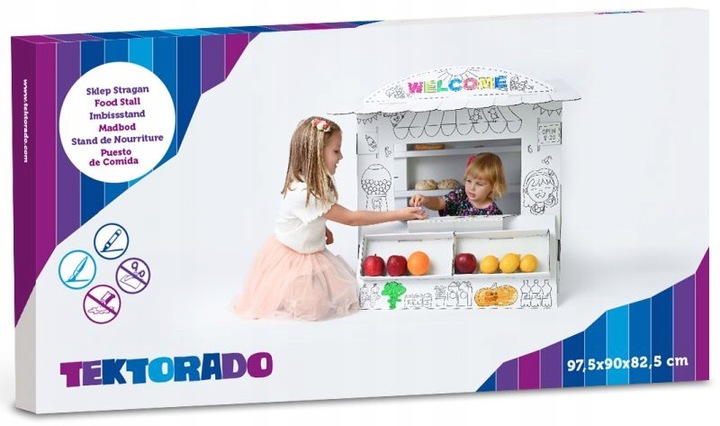 Kartonowy Domek do malowania i samodzielnego złożenia Stragan Tektorado