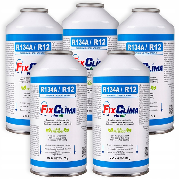 GAZ DO NAPEŁNIANIA KLIMATYZACJI AUT R134A CZYNNIK CHŁODNICZY KLIMY FIXCLIMA