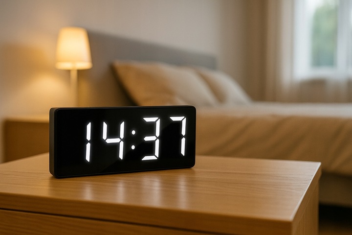 BUDZIK ELEKTRONICZNY ZEGAR LED CYFROWY STOJĄCY TERMOMETR ALARM DATA