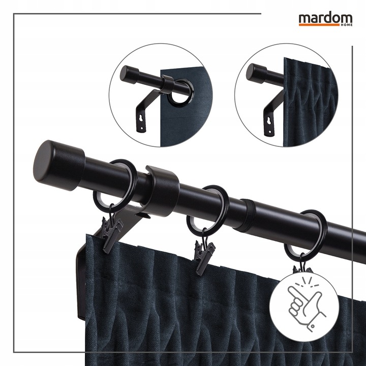 KARNISZ TELESKOPOWY REGULOWANY ADAPTE 120-210CM BIAŁY