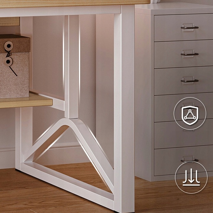 BIURKO KOMPUTEROWE JASNY DĄB LAPTOP STOLIK GAMINGOWE NOWOCZESNE LOFT