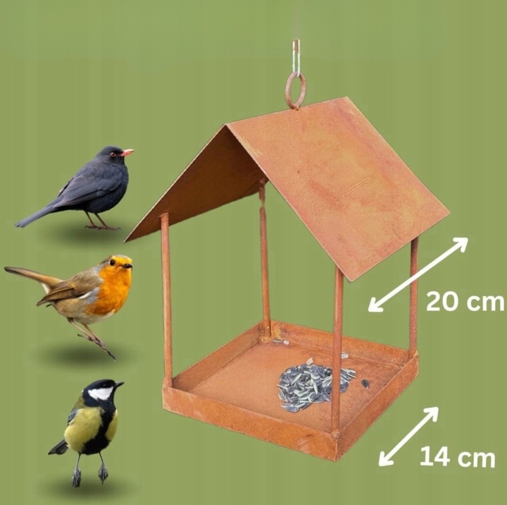 Karmnik dla ptaków stojący rustykalny 158 cm – ozdoba ogrodowa