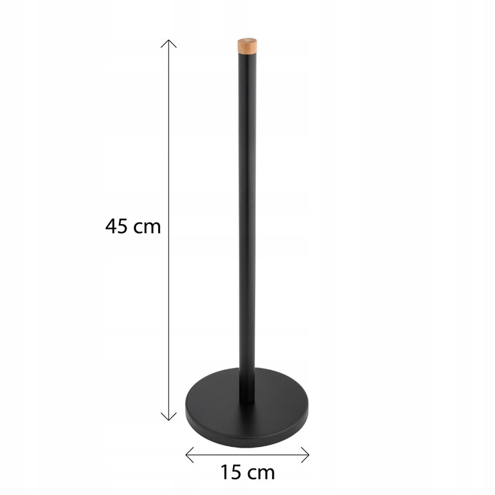 Stojak na papier toaletowy czarny do WC na 4 rolki bambus loft YOKA