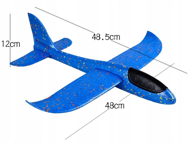 Samolot Szybowiec Styropianowy DUŻY ze Styropianu OPAKOWANIE 5 SZT- KOLORY