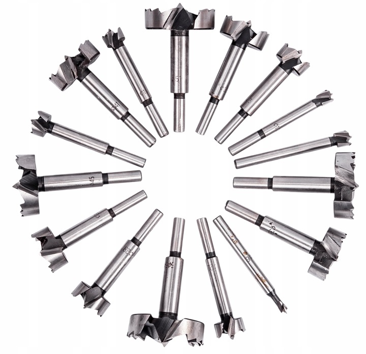 SĘKOWNIKI FREZY WIERTŁA DO DREWNA 6-54 mm 16 el