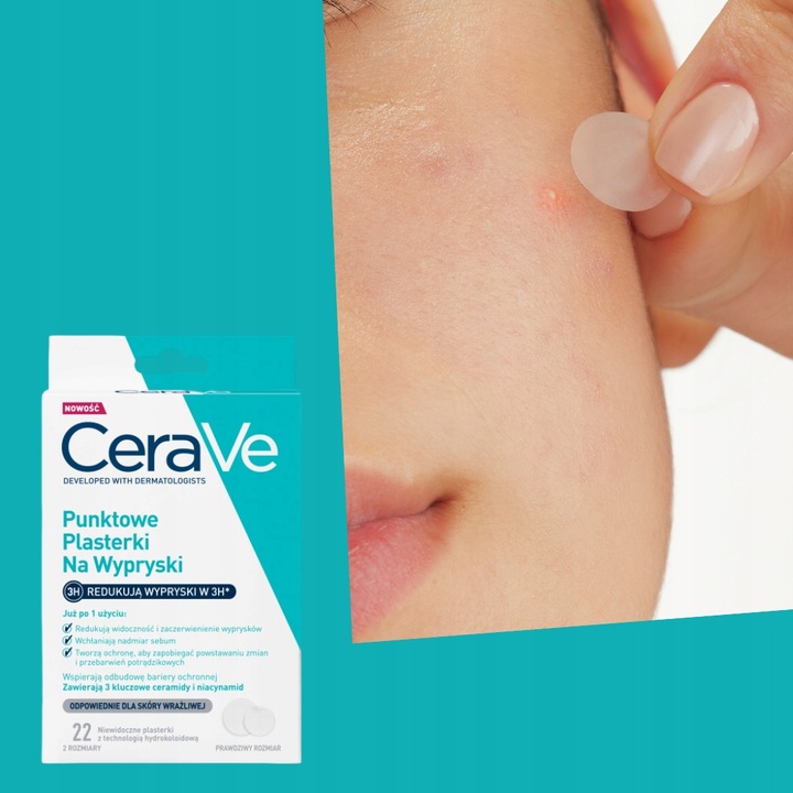 CeraVe Plasterki na niedoskonałości, 2x Żel myjący 236ml + GRATIS