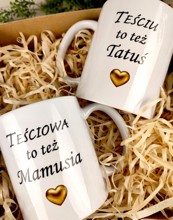 PREZENT NA DZIEŃ MAMY MATKI OJCA TEŚCIOWEJ TEŚCIA ZESTAW KUBEK Z NADRUKIEM