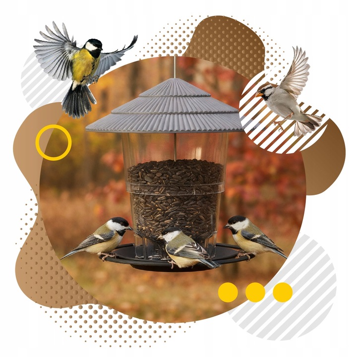 KARMNIK DLA PTAKÓW NA ZIARNO SŁONECZNIK ZBOŻE KARMĘ POKARM WISZĄCY