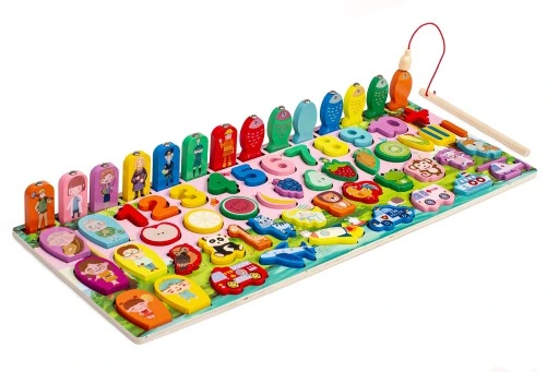 Tablica edukacyjna MONTESSORI rybki, cyfry, owoce