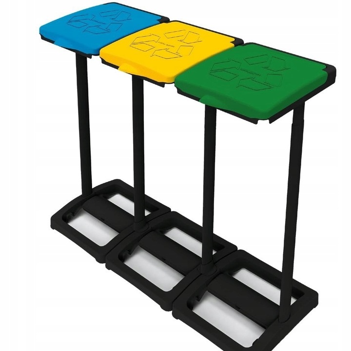 Stojak worki Segregacji Kosz Śmieci 3 Stanowiska