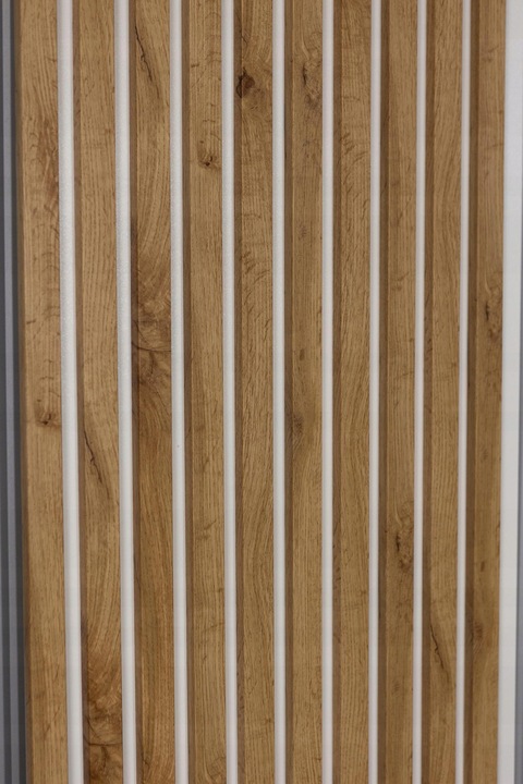 Lamele na BIAŁEJ PŁYCIE Ścienne 275x46 Listwy na Ścianę DĄB PREMIUM