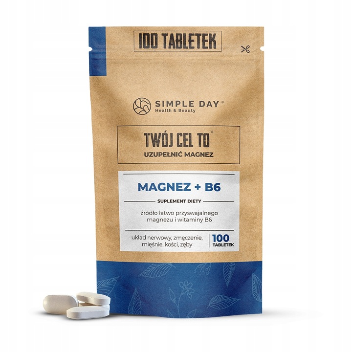 MAGNEZ CYTRYNIAN WITAMINA B6 NA STRES ZMĘCZENIE I SKURCZE 100 TABLETEK