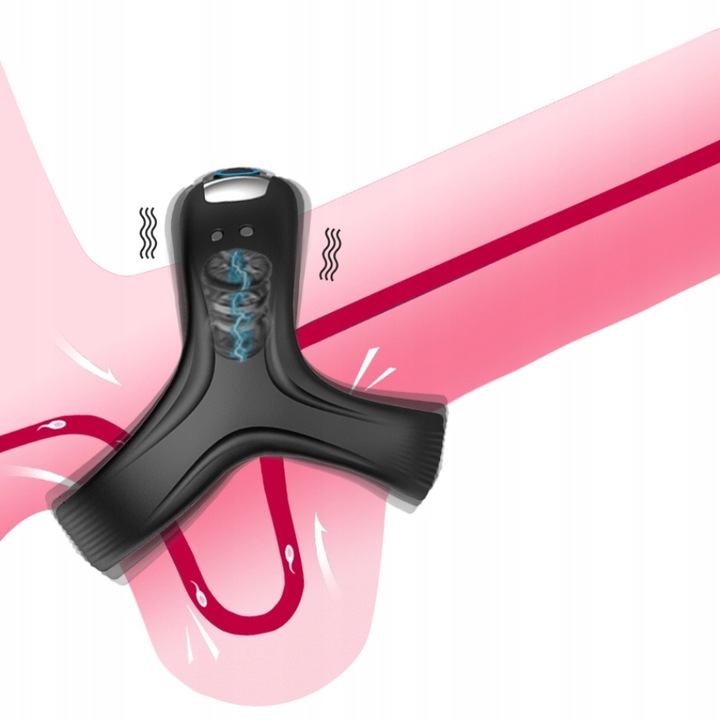 WIBRUJĄCY PIERŚCIEŃ RING NA PENISA I JĄDRA 10 FUNKCJI WIBRACJI COCK RING