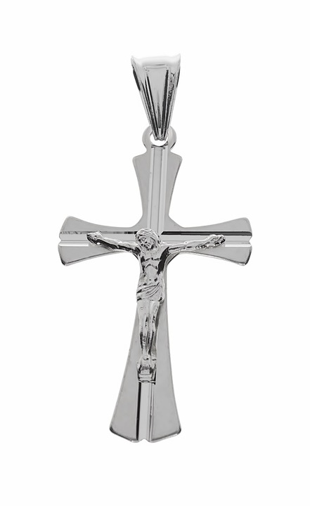 SREBRNY PEŁNY KRZYŻYK KRZYŻ Z PASYJKA DO ŁAŃCUSZKA SOLIDNY PR. 925 + GRAWER