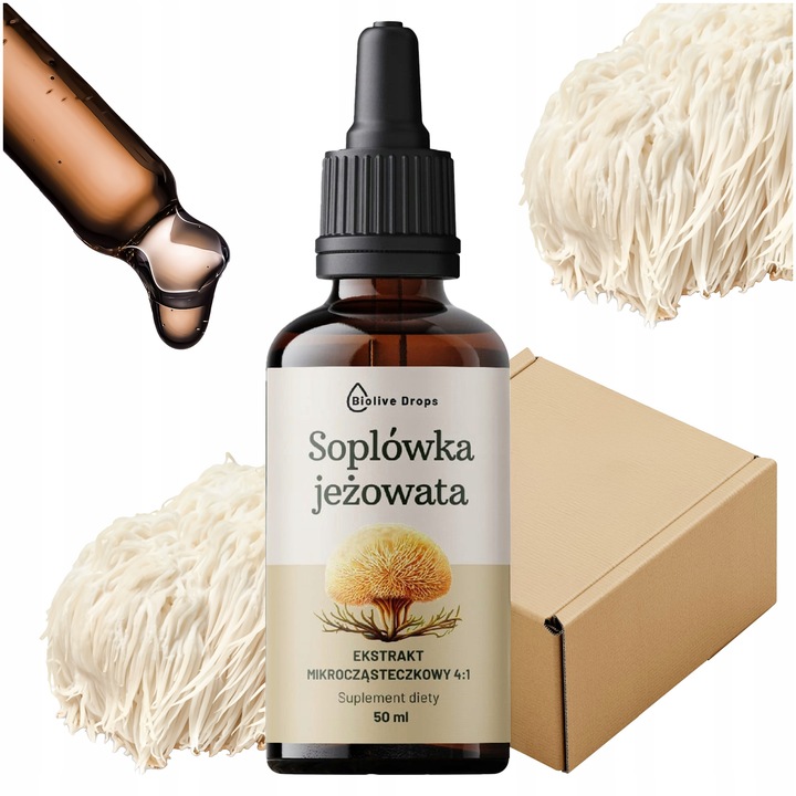 SOPLÓWKA JEŻOWATA KROPLE EKSTRAKT ADAPTOGENY Suplement lion's mane 50 ml