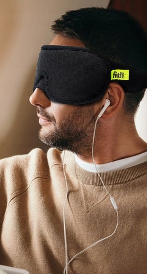 OPASKA NA OCZY DO SPANIA 3D Maska Zaciemniająca Regulowana MEMORY CZARNA