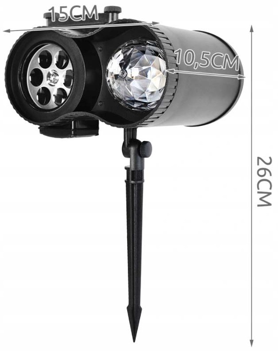 PROJEKTOR LASEROWY ŚWIĄTECZNY NA DOM 12 MOTYWÓW