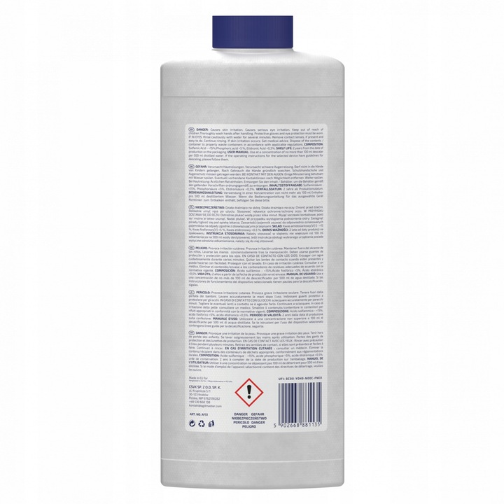 AquaFloow Descaler - duży uniwersalny odkamieniacz do ekspresu i AGD