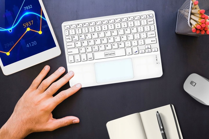Klawiatura Bezprzewodowa Bluetooth Touchpad SLIM do Telefonu Tabletu iPad