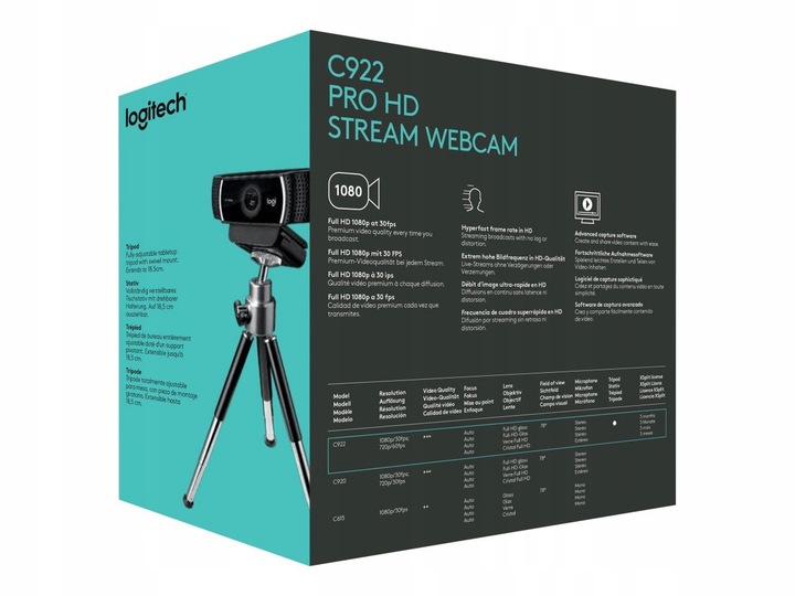 Logitech C922 Pro Strea m Webcam 960-001088