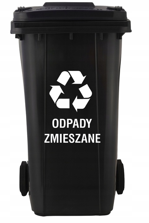 Pojemnik na Śmieci 120l Kosz Odpady Kubeł do Segregacji Mocny Czarny