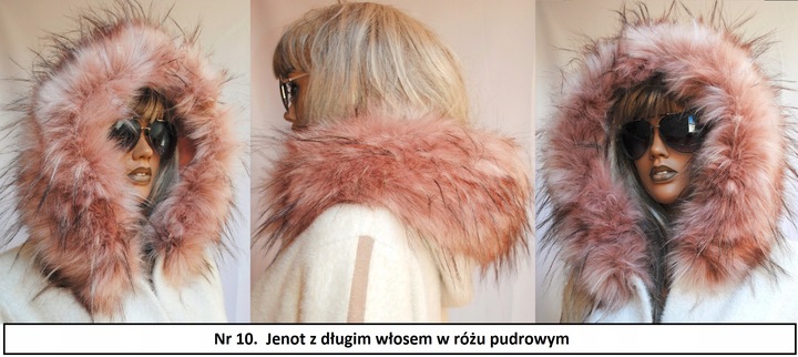 Futrzane OBSZYCIE do KAPTURA KOŁNIERZ SZALIK