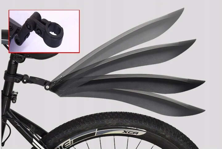 BŁOTNIKI ROWEROWE NA ROWER 26/28 PRO PRZÓD+TYŁ KOMPLET CHLAPACZE MTB CZARNY