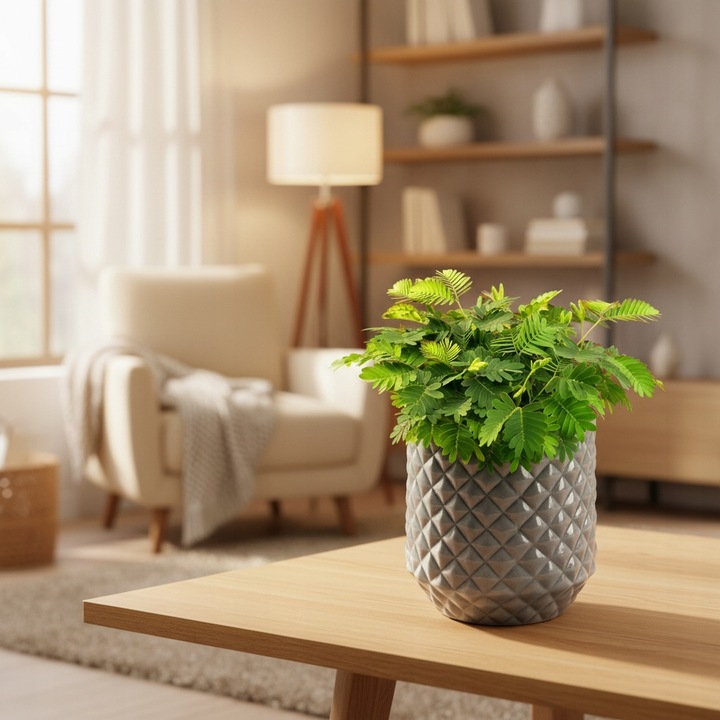 Mimosa Pudica MiMOZA wstydliwa roślinka rozmiar S Bardzo delikatna