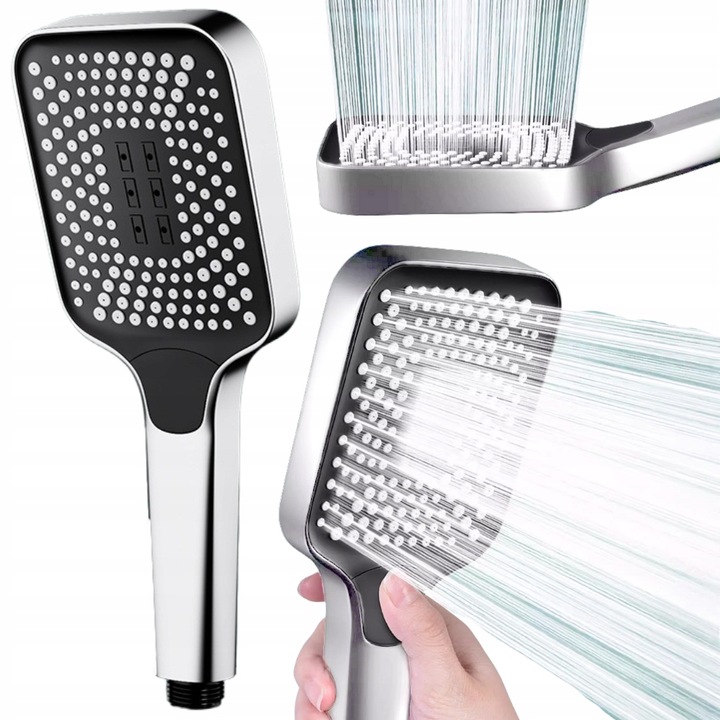 Słuchawka prysznicowa natryskowa 3 funkcje ekologiczna ANTICALC chrom