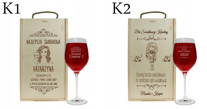 PUDEŁKO NA ALKOHOL PODZIĘKOWANIE DLA ŚWIADKOWEJ ŚWIADKA GRAWER PREZENT