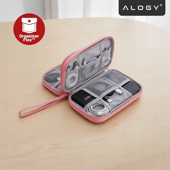 ORGANIZER PODRÓŻNY TORBA ETUI NA KABLE I ŁADOWARKI , DYSK , POWER BANK