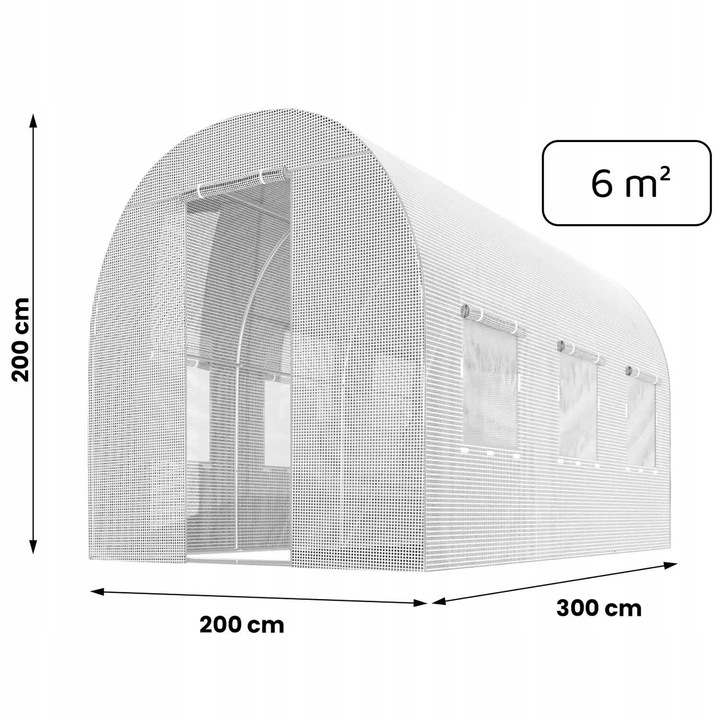 TUNEL FOLIOWY OGRODOWY SZKLARNIA 2x3m FOLIAK 6m2