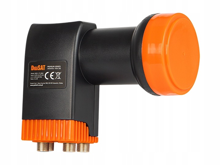 KONWERTER SATELITARNY QUAD PREMIUM 4K HD 4 GNIAZDA POCZWÓRNY + 4x WTYK