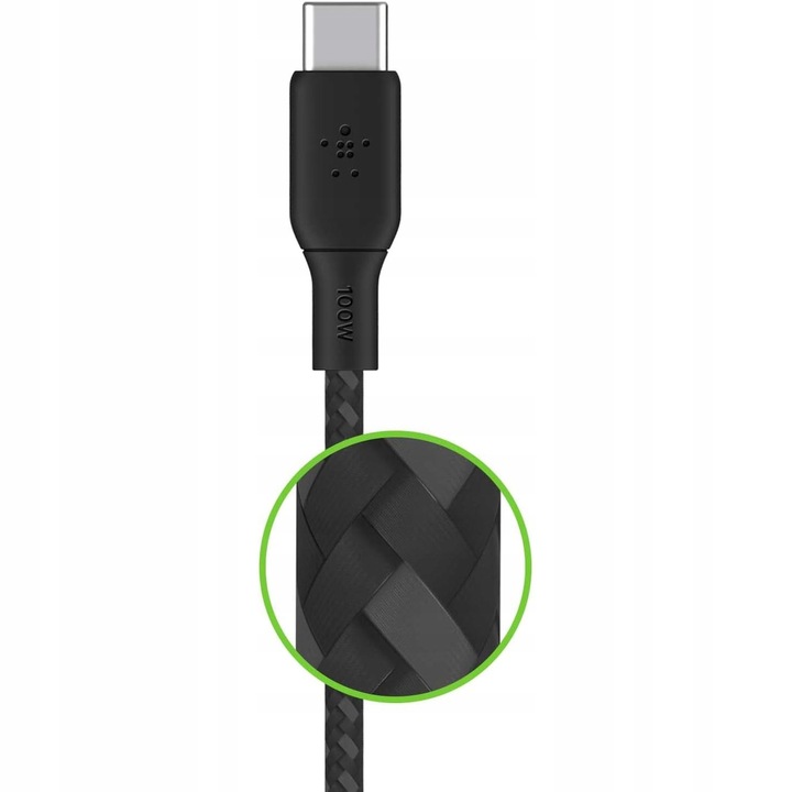 Belkin - Kabel Boost - USB-C do USB-C PD, 5A 100W, z oplotem nylonowym, 3 m