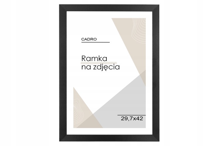 Ramka A3 ramki na zdjęcia 29,7x42 cm czarna rama MDF na ścianę CADRO