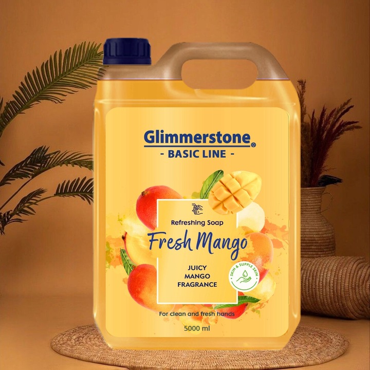 GLIMMERSTONE KREMOWE MYDŁO W PŁYNIE DO RĄK NAWILŻAJĄCE - ŚWIEŻE MANGO - 5L