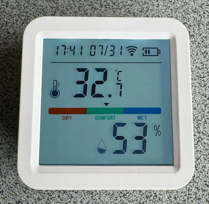 Termometr Czujnik Temperatury Wilgotności i Zegar TUYA SMART LIFE WIFI LCD